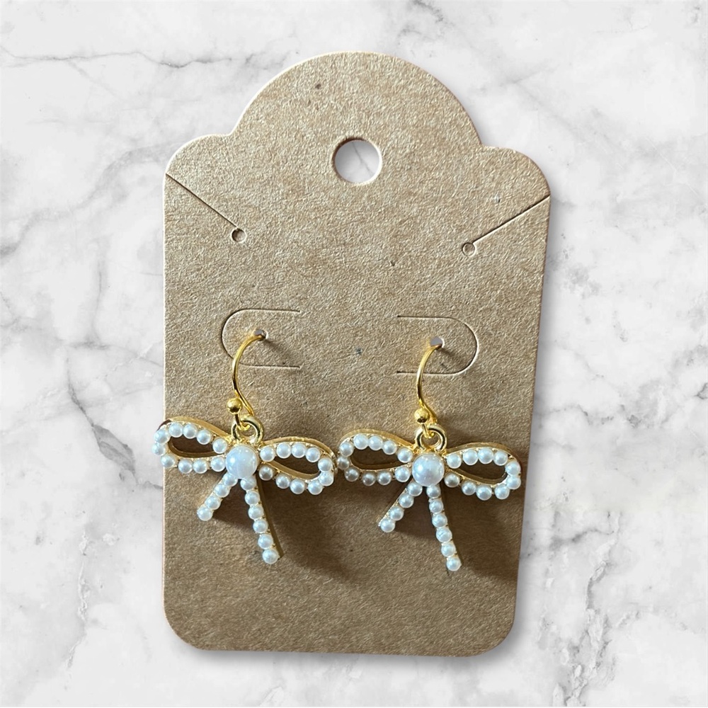 Elegant Bow Pearl Earrings